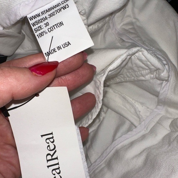 NWT RtA Ellena Pleated High-Waisted White Cotton Shorts Size 30 - Picture 6 of 7